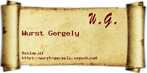 Wurst Gergely névjegykártya